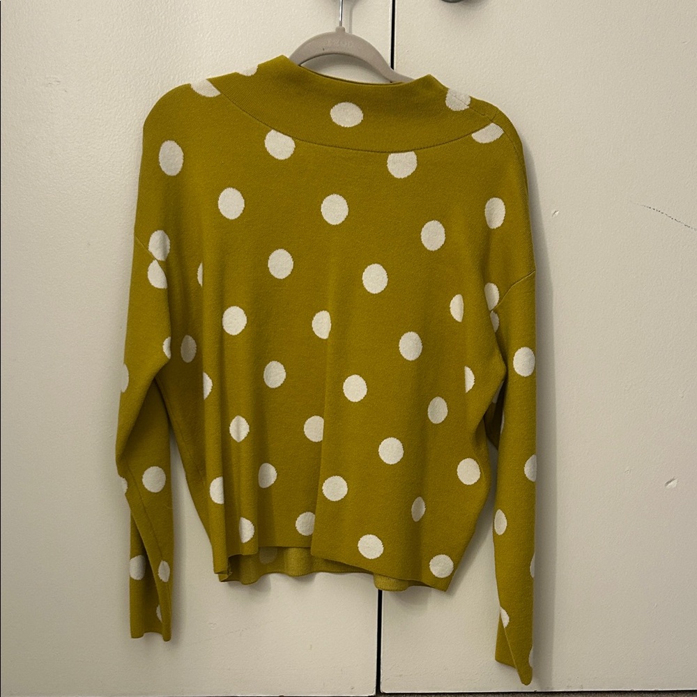 Maeve Mustard Polka Dot Sweater